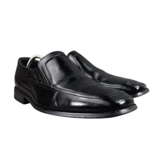Stacy Adams Shoes Mens 10.5 Loafer Dress Formal Black Slip On Square Toe Classic - Picture 1 of 13